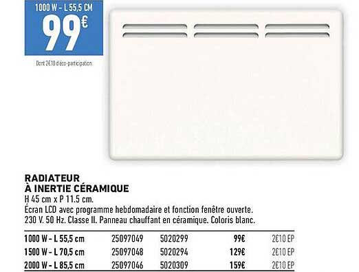 RADIATEUR À INERTIE CÉRAMIQUE