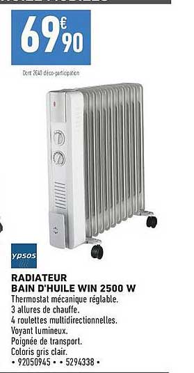 RADIATEUR BAIN D’HUILE WIN 2500 W