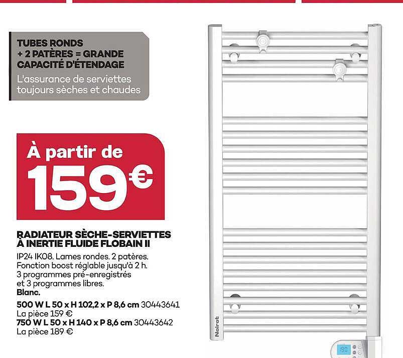 RADIATEUR SÈCHE-SERVIETTES À INERTIE FLUIDE FLOBAIN II