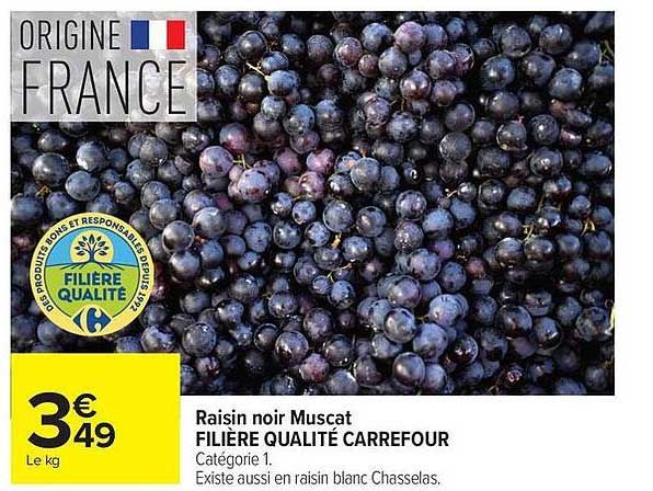 Raisin noir Muscat FILIÈRE QUALITÉ CARREFOUR