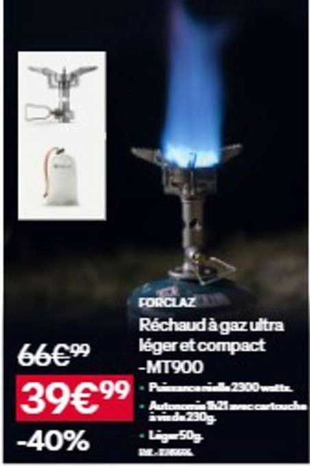 Réchaud à gaz ultra léger et compact - MT900