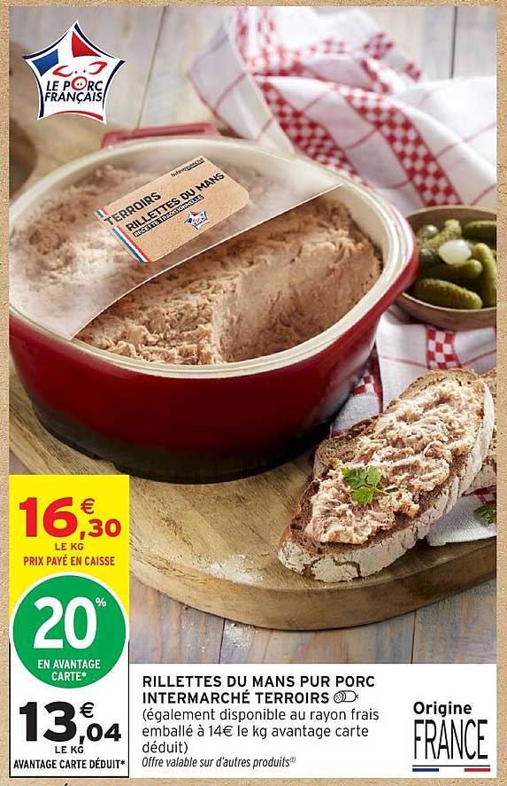 RILLETTES DU MANS PUR PORC INTERMARCHÉ TERROIRS