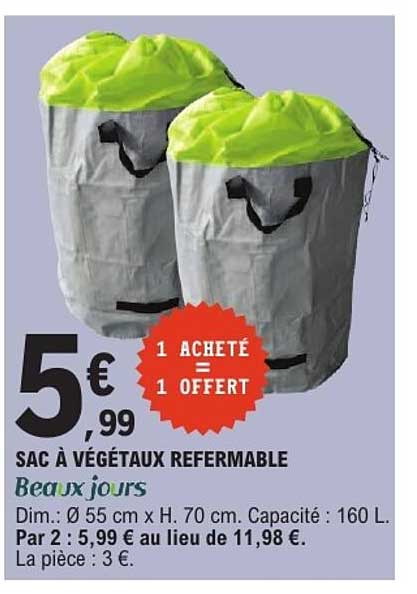 SAC À VÉGÉTAUX REFRMABLE