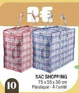 SAC SHOPPING 75 x 55 x 30 cm Plastique - A l'unité