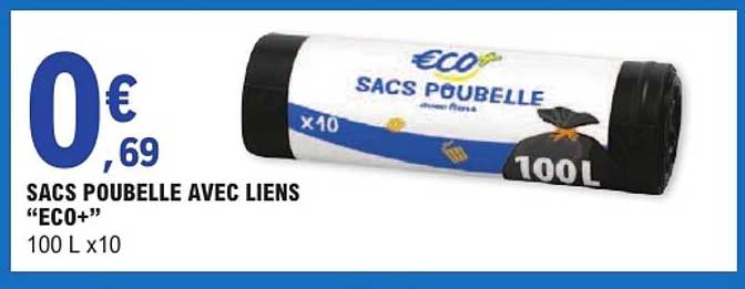 SACS POUBELLE AVEC LIENS “ECO+”