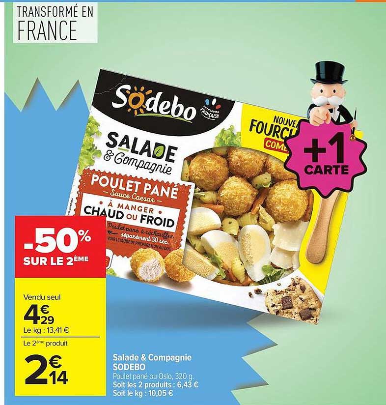 Salade & Compagnie SODEBO Poulet pané au Oslo, 320 g