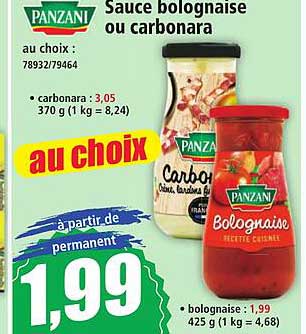 Sauce bolognaise ou carbonara