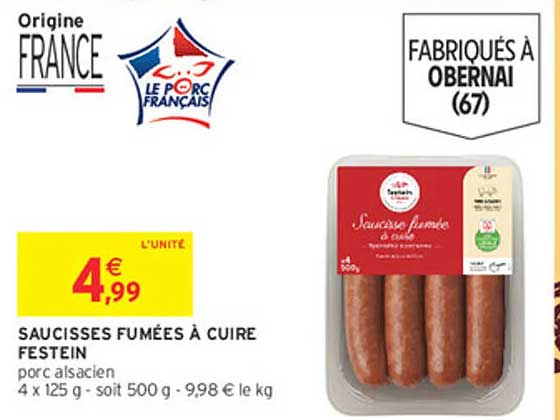 SAUCISSES FUMÉES À CUIRE FESTEIN