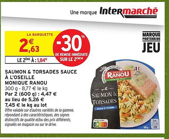 SAUMON & TORSADES SAUCE À L'OSEILLE MONIQUE RANOU