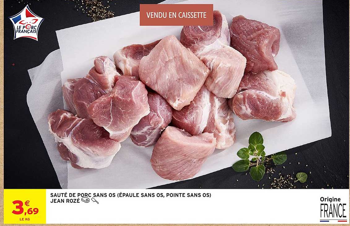 SAUTÉ DE PORC SANS OS (ÉPAULE SANS OS, POINTE SANS OS) JEAN ROZÉ