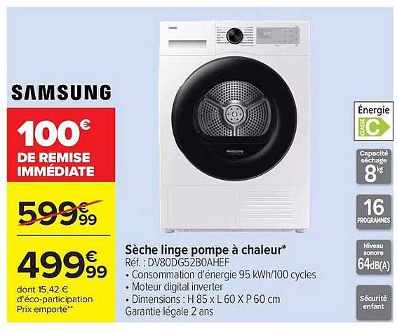 Sèche linge pompe à chaleur