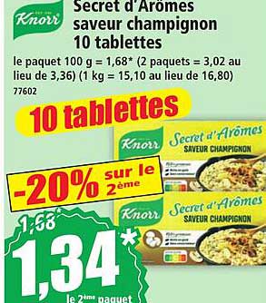 Secret d'Arômes saveur champignon 10 tablettes