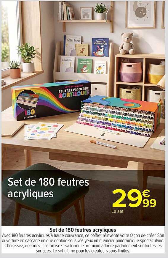 Set de 180 feutres acryliques