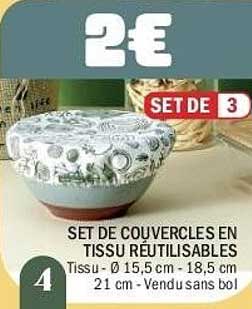 SET DE COUVERCLES EN TISSU RÉUTILISABLES