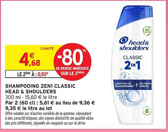 SHAMPOOING 2EN1 CLASSIC HEAD & SHOULDERS
