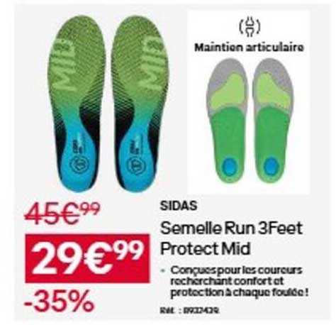 SIDAS Semelle Run 3Feet Protect Mid