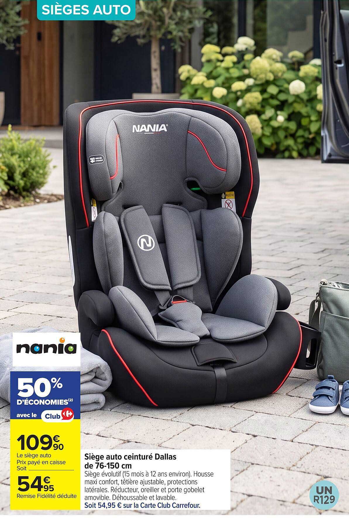 Siège auto ceinturé Dallas de 76-150 cm