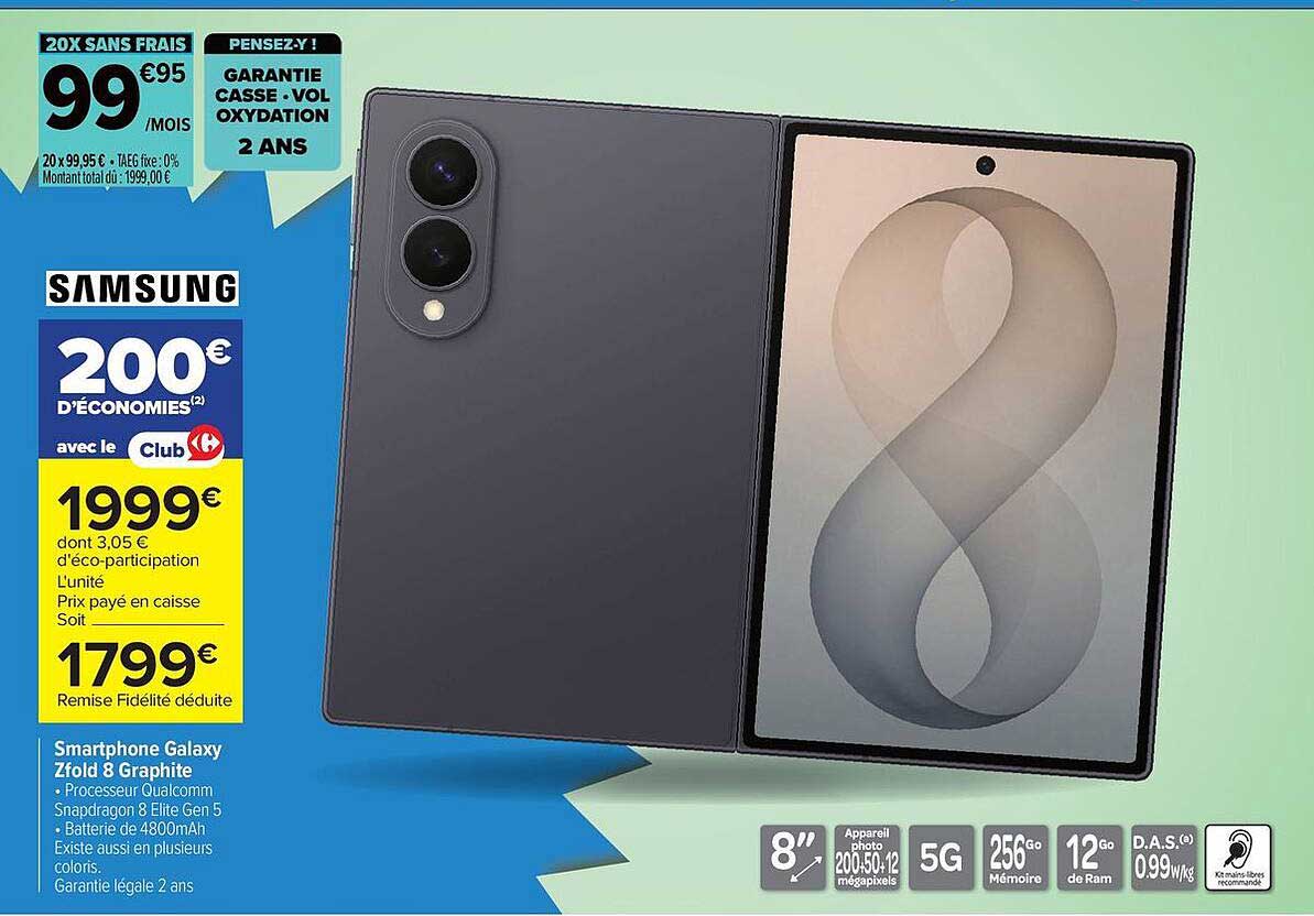 Smartphone Galaxy Zfold 8 Graphite
