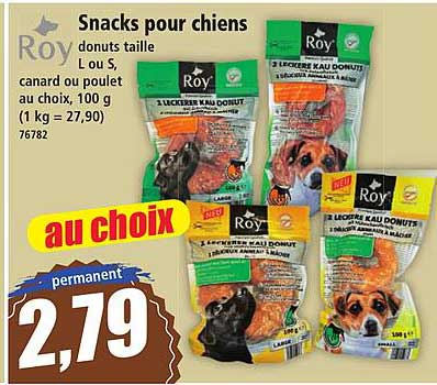 Snacks pour chiens donuts taille L ou S, canard ou poulet au choix. 100 g (1 kg = 27,90)