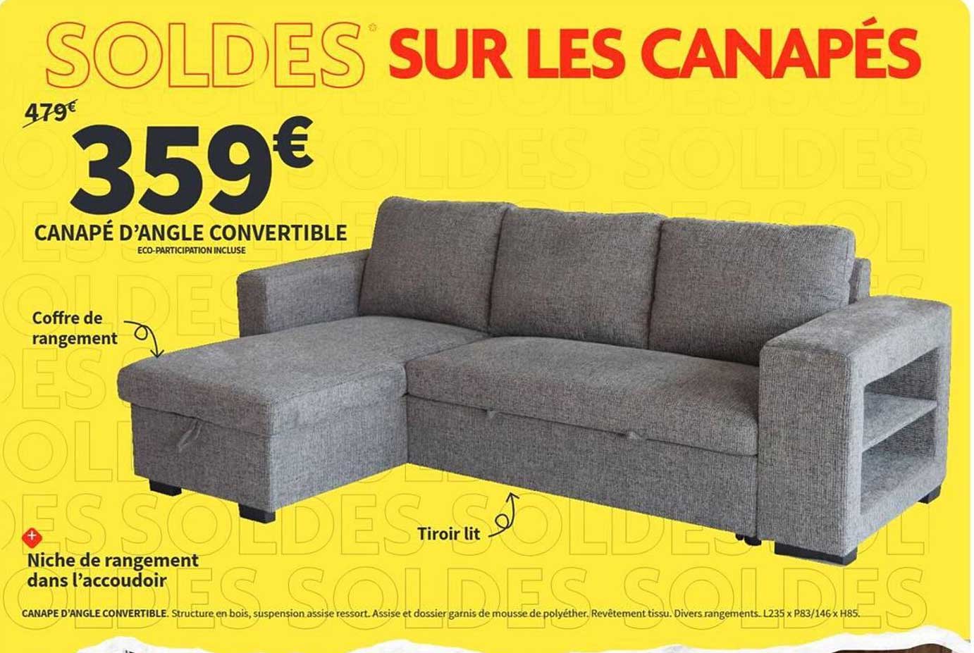 SOLDES SUR LES CANAPÉS