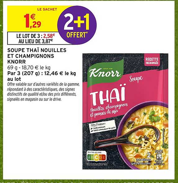 SOUPE THAÏ NOUILLES ET CHAMPIGNONS KNORR