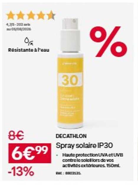 Spray solaire IP30