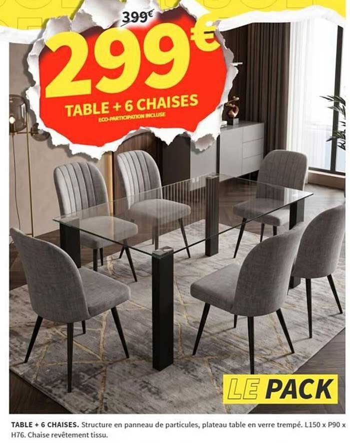 TABLE + 6 CHAISES