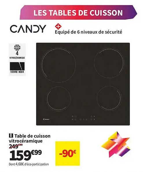 Table de cuisson vitrocéramique
