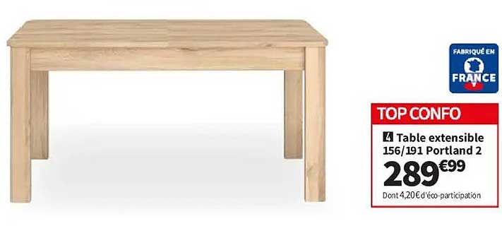 Table extensible 156/191 Portland 2