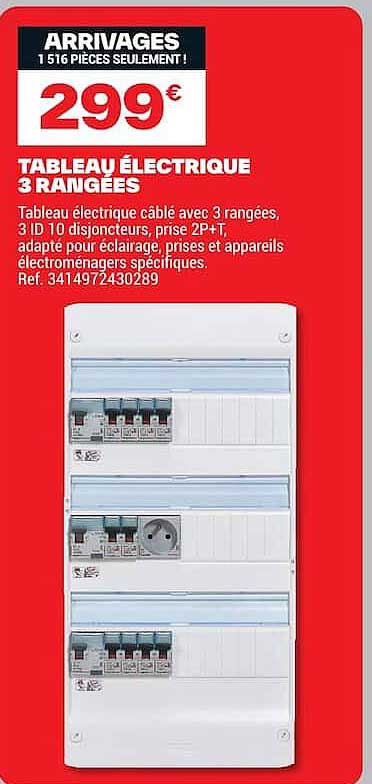 TABLEAU ÉLECTRIQUE 3 RANGÉES
