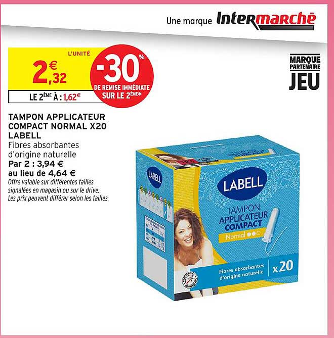 TAMPON APPLICATEUR COMPACT NORMAL X20 LABELL