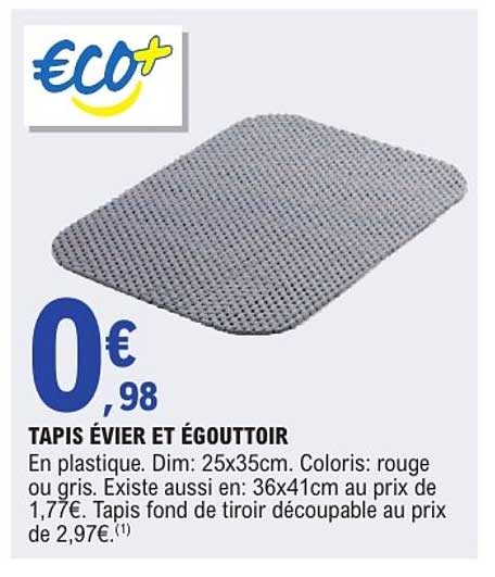 TAPIS ÉVIER ET ÉGOUTTOIR