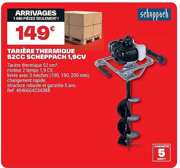 TARIERE THERMIQUE 52CC SCHEPPACH 1,9CV