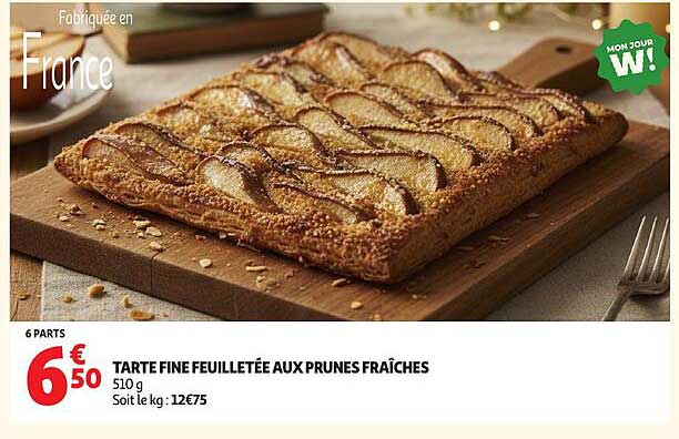 TARTE FINE FEUILLETÉE AUX PRUNES FRAÎCHES
