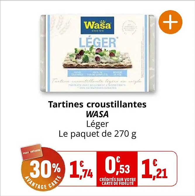 Tartines croustillantes WASA Léger Le paquet de 270 g