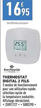 THERMOSTAT DIGITAL 2 FILS