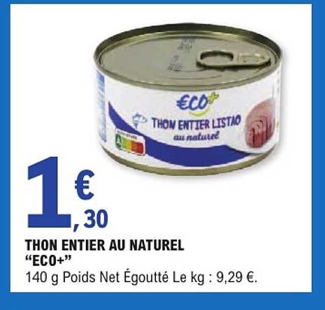 THON ENTIER AU NATUREL “ECO+”