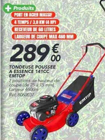 TONDEUSE POUSSEE A ESSENCE 141CC EMTOP