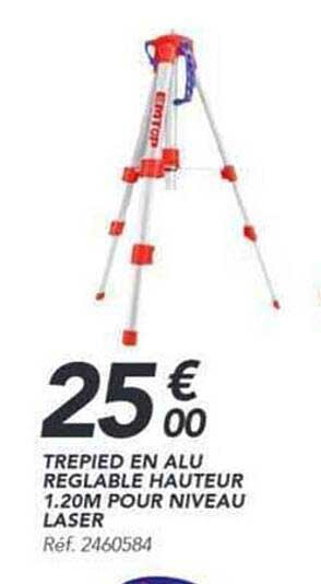 TREPIED EN ALU REGLABLE HAUTEUR 1.20M POUR NIVEAU LASER