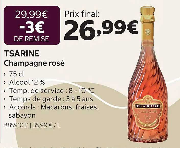 TSARINE Champagne rosé