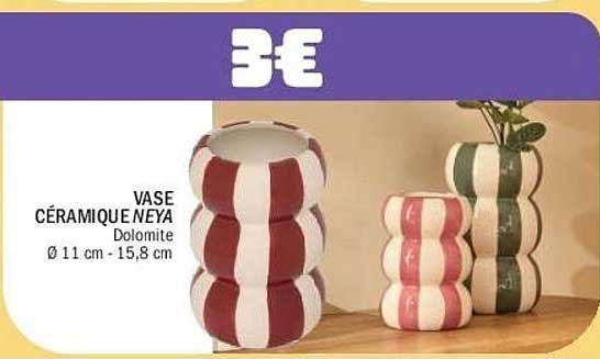 VASE CÉRAMIQUE NEYA Dolomite Ø 11 cm - 15,8 cm