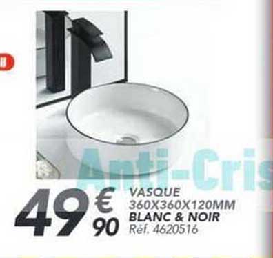 VASQUE 360X360X120MM BLANC & NOIR Réf. 4620516