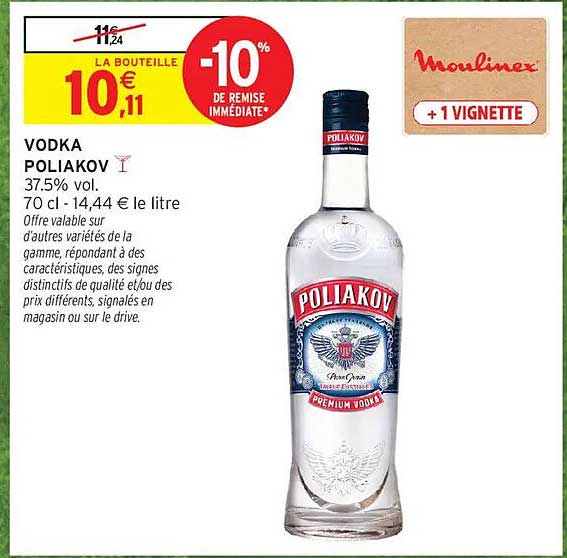 VODKA POLIAKOV 37.5% vol. 70 cl