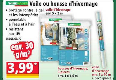 Voile ou housse d'hivernage
