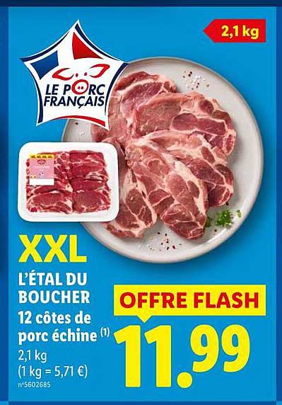 12 côtes de porc échine