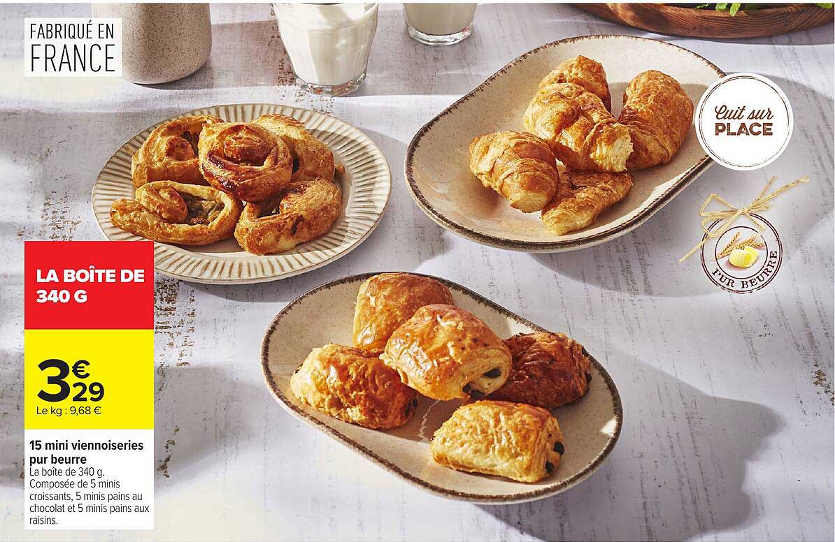 15 mini viennoiseries pur beurre
