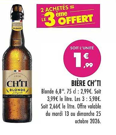 2 ACHETÉS LE 3ème OFFERT