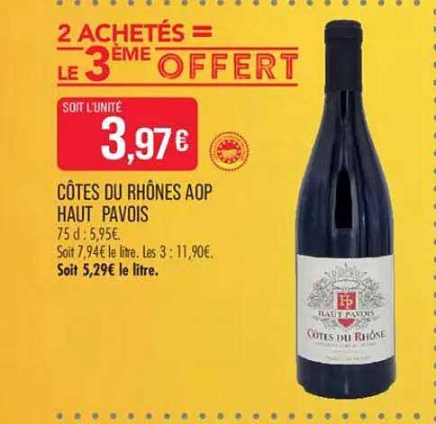 2 ACHETÉS = LE 3ÈME OFFERT