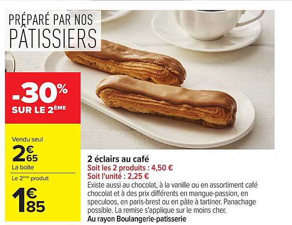 2 éclairs au café