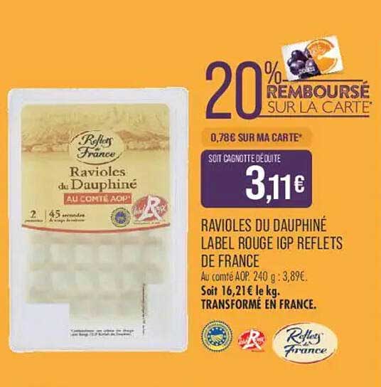 20% REMBOURSÉ SUR LA CARTE